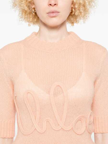 Pulovere casual Chloe Logo Knit Pullover PINK Femei (BM 18350803) 5