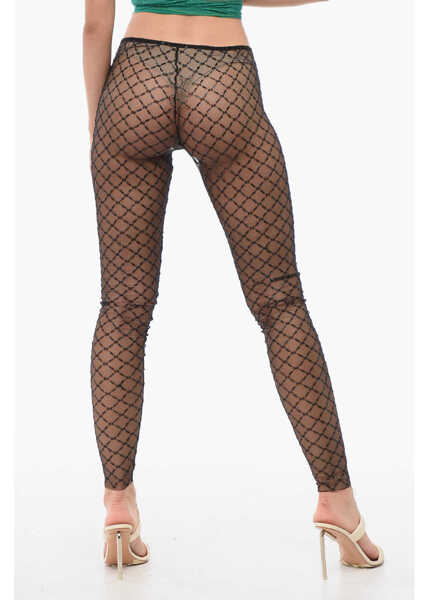 Lenjerie intima DSQUARED2 Sequine-Embroidered Mesh Collant Black Femei (BM 18350860) 2