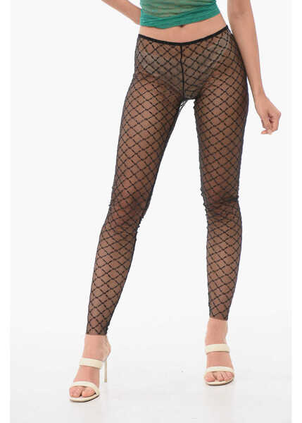 Lenjerie intima DSQUARED2 Sequine-Embroidered Mesh Collant Black Femei (BM 18350860) 1