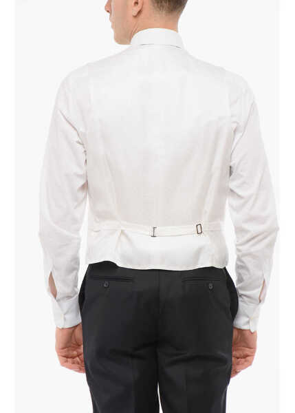 Veste costum CORNELIANI Silk 4 Buttons Academy Cerimonia Vest Beige Barbati (BM 18350884) 2