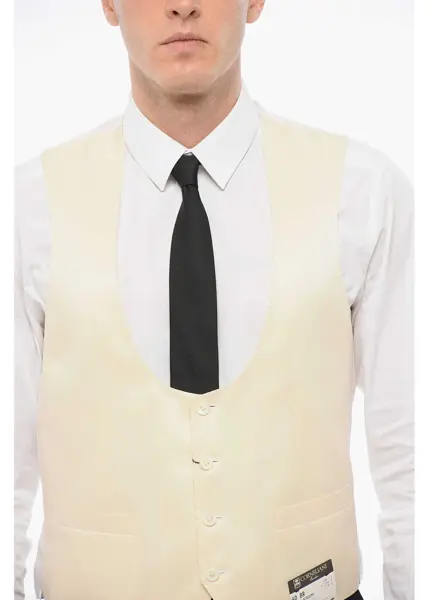 Veste costum CORNELIANI Silk 4 Buttons Academy Cerimonia Vest Beige Barbati (BM 18350884) 3