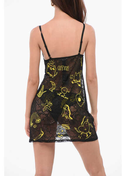 Seturi pijamale DSQUARED2 Lace Petticoat With Embroideries Black Femei (BM 18350926) 2