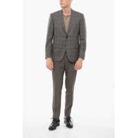 Sacouri elegante pentru Barbati - Sacouri elegante CORNELIANI Checkered Motif Wool Single Breasted With Flap Pockets Brown Barbati (BM 18350947) - B-mall.ro