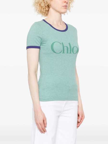 Tricouri Chloe Logo T-Shirt GREEN Femei (BM 18351031) 3