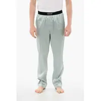 Pijamale Silk Satin Pijama Pants With Velour Detail Barbati