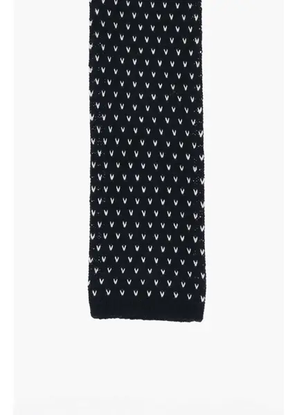 Cravate CORNELIANI Cc Collection Embroidered Cotton Tie Blue Barbati (BM 18351103) 2