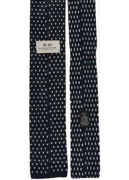Cravate CORNELIANI Cc Collection Embroidered Cotton Tie Blue Barbati (BM 18351103) 3