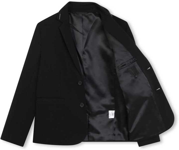 Sacouri Givenchy 2-Buttons Jersey Blazer With Logo Side Band Black Baieti (BM 18351130) 3