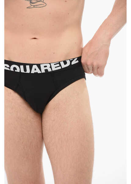 Lenjerie intima DSQUARED2 Cotton Slip With Logoed Waistband Black Barbati (BM 18351154) 3