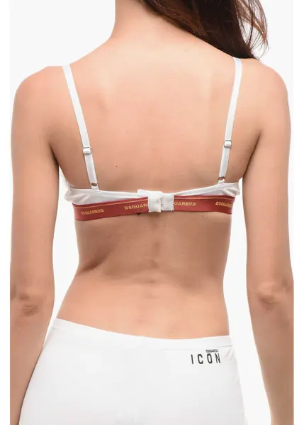 Sutiene DSQUARED2 Triangle Bra With Logoed Elastic Band White Femei (BM 18351160) 2