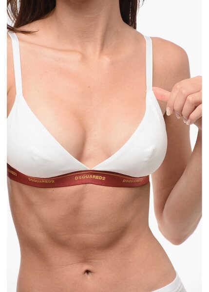 Sutiene DSQUARED2 Triangle Bra With Logoed Elastic Band White Femei (BM 18351160) 3