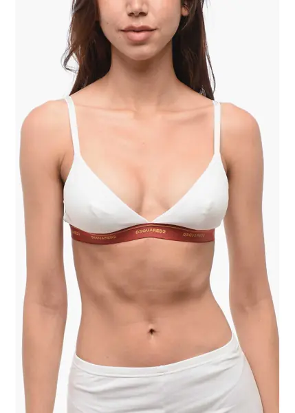 Sutiene DSQUARED2 Triangle Bra With Logoed Elastic Band White Femei (BM 18351160) 1