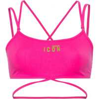 Sutiene Solid Color Icon Bra Top With Crossed Straps Femei