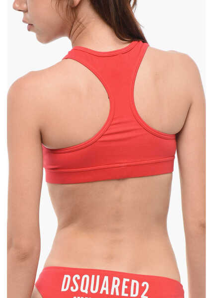 Sutiene DSQUARED2 Cotton Icon Sport Bra Red Femei (BM 18351184) 2