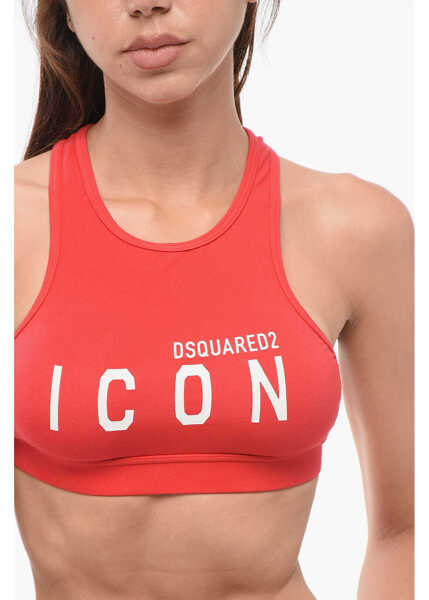 Sutiene DSQUARED2 Cotton Icon Sport Bra Red Femei (BM 18351184) 3