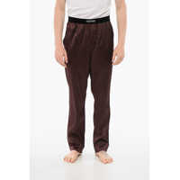 Pijamale Silk Satin Pijama Pants With Velour Detail Barbati