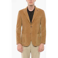 Sacouri Cc Collection Ribbed Velour Refined Single Breasted Blazer Barbati