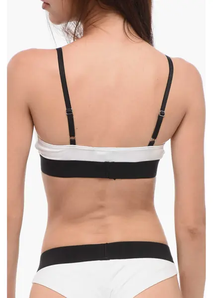 Sutiene DSQUARED2 Two -Tone Triangle Bra With Monogram Black & White Femei (BM 18351307) 2