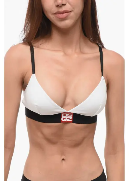 Sutiene DSQUARED2 Two -Tone Triangle Bra With Monogram Black & White Femei (BM 18351307) 1