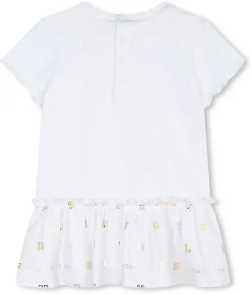 Rochii Givenchy Cotton Stretch Tee Dress With Golden-Effect Tee Dress White Fete (BM 18351313) 2