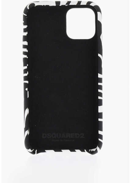 Huse mobil & tablete DSQUARED2 Animal Patterned Iphone 11 Pro Case With Contrasting Logo Black & White Femei (BM 18351331) 2