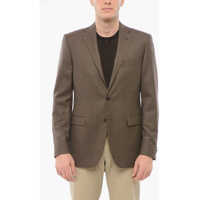 Sacouri elegante Checkered Motif Wool Single Breasted With Flap Pockets Barbati