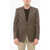 CORNELIANI Checkered Motif Wool Single Breasted With Flap Pockets Beige