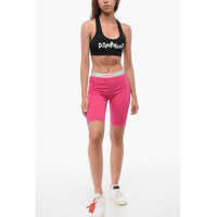 Imbracaminte Dama pagina 400 - Pantaloni scurti DSQUARED2 Cotton Stretch Cycling Shorts With Logoed Band Pink Femei (BM 18351352) - B-mall.ro
