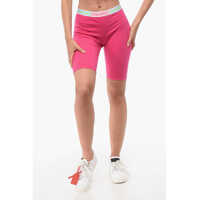 Pantaloni scurti Cotton Stretch Cycling Shorts With Logoed Band Femei