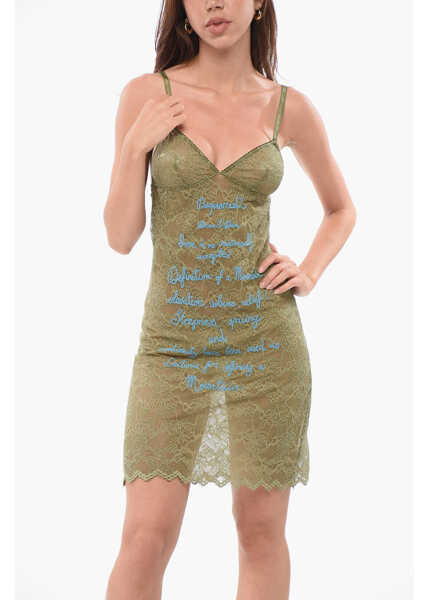 Seturi pijamale DSQUARED2 Lace Petticoat With Embroideries Military Green Femei (BM 18351361) 1