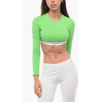 Sosete Long-Sleeved Crop Top With Logoed Waistband Femei