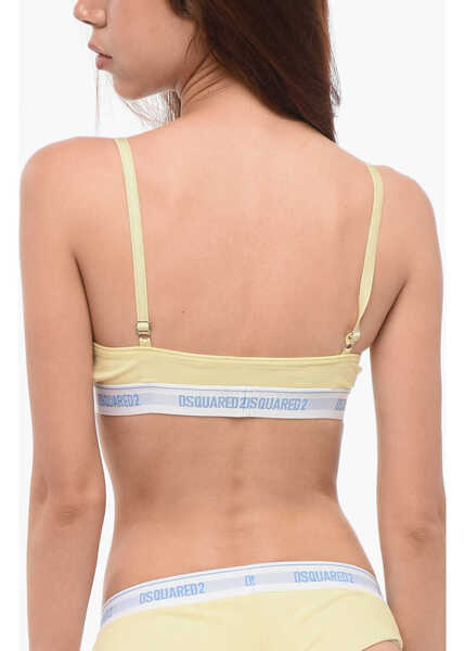 Sutiene DSQUARED2 Triangle Bra With Logoed Band Yellow Femei (BM 18351454) 2