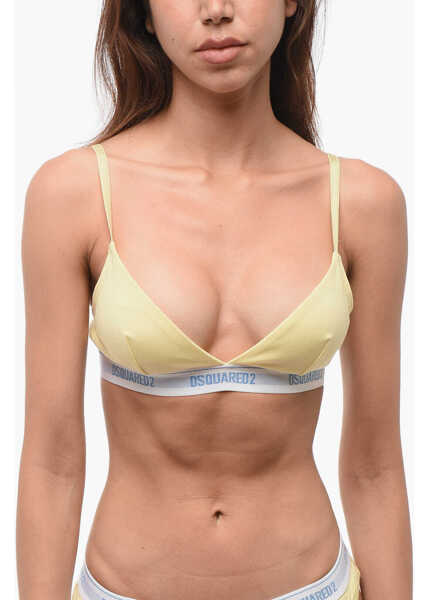 Sutiene DSQUARED2 Triangle Bra With Logoed Band Yellow Femei (BM 18351454) 1