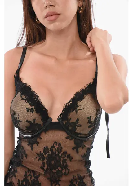 Sutiene DSQUARED2 Lace Bareback Petticoat With Padded Bra Black Femei (BM 18351502) 2