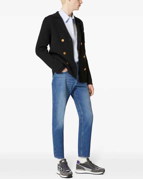Sacouri Valentino Garavani Wool-Knit Double-Breasted Jacket Black Barbati (BM 18351523) 2