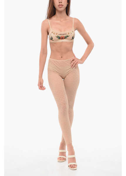 Sosete DSQUARED2 Monogram Lace Collant Pink Femei (BM 18351532) 4