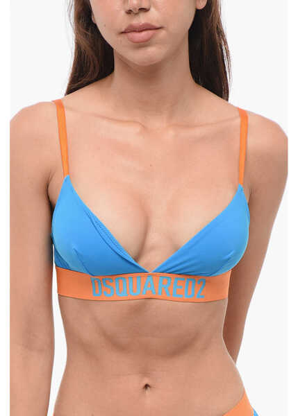 Sutiene DSQUARED2 Two-Tone Triangle Bra With Logo Orange Femei (BM 18351757) 1