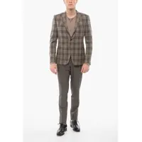 Sacouri elegante pentru Barbati - Sacouri elegante CORNELIANI Checkered Motif Wool Single Breasted With Patch Pockets Beige Barbati (BM 18351823) - B-mall.ro