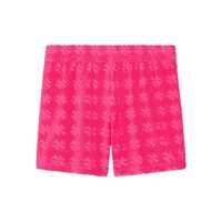 Pantaloni casual 'Terry' Pink Shorts With Elastic Waist And All-Over Logo Embroidery In Cotton Blend Stretch Woman Femei