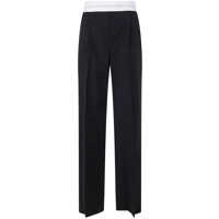 Pantaloni casual Alexander Wang Alexander Wang High Waisted Pleated Pant With Logo Elastic Clothing