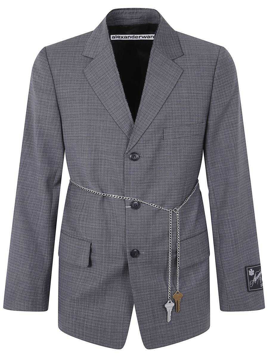 Sacouri Alexander Wang Alexander Wang Tailored Blazer With Chain Clothing GREY Femei (BM 18352242) 1