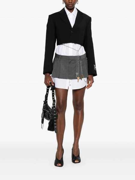 Sacouri Alexander Wang Alexander Wang Cropped Blazer With Chain Clothing Black Femei (BM 18352248) 2