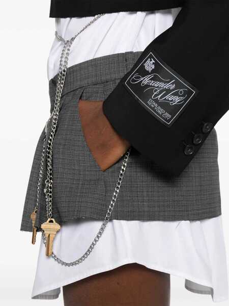 Sacouri Alexander Wang Alexander Wang Cropped Blazer With Chain Clothing Black Femei (BM 18352248) 5