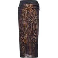Fuste Jean Paul Gaultier Mesh Skirt Double Layer Printed "Wood" Clothing Femei