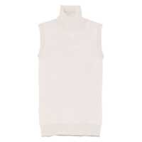 Topuri Sportmax Turtle Neck Sleeves Less Woven "Vertigo" Top Clothing Femei