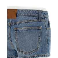 Pantaloni scurti Alexander Wang Dama - Pantaloni scurti Alexander Wang Alexander Wang Denim Shorts BLUE Femei (BM 18353571) - B-mall.ro