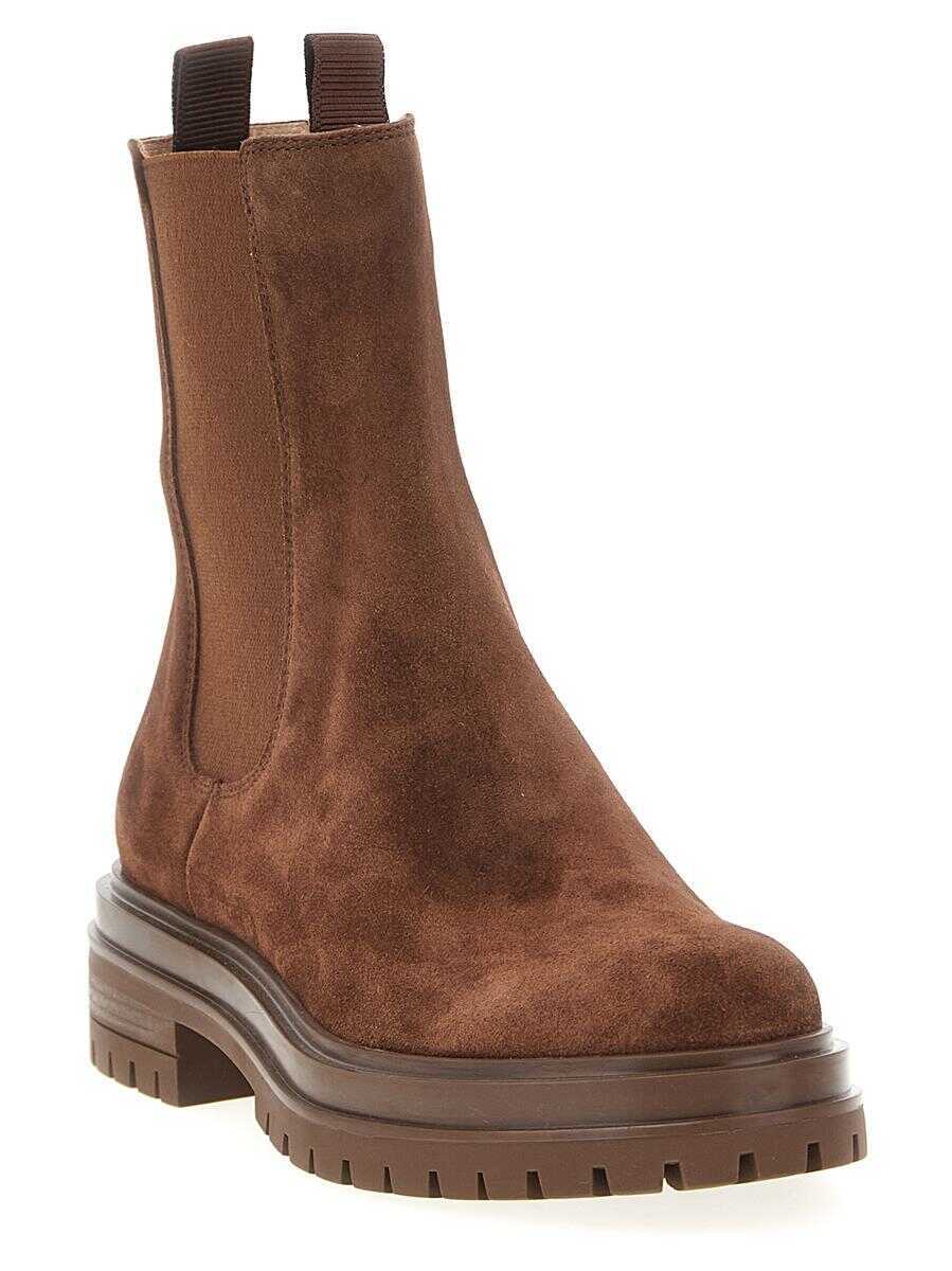 Bocanci Gianvito Rossi Gianvito Rossi Chester Ankle Boots BROWN Femei (BM 18355968) 2