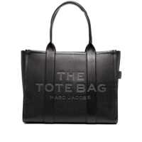 Genti de umar 'The Large Tote Bag' Black Shoulder Bag With Logo Lettering In Leather Woman Femei
