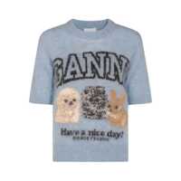 Tricouri Ganni Puppies Wool T-Shirt Femei