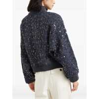 Cardigane Brunello Cucinelli Dama - Cardigane Brunello Cucinelli Brunello Cucinelli Dazzling Croc Embroidery Cardigan BLUE Femei (BM 18356838) - B-mall.ro